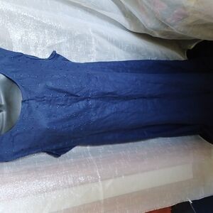 Spencer Tyler linen women's dress, sleeveless, navy, Sz L, NWT